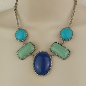 Stunning Blue, Green & Blue Turquoise-Like Stone Necklace